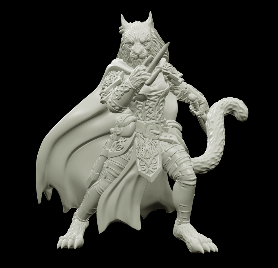 3D Printed Bestiary Vol. 4 Nafarrate - Ishu Tigress 32mm Ragnarok D&D - Charming Terrain