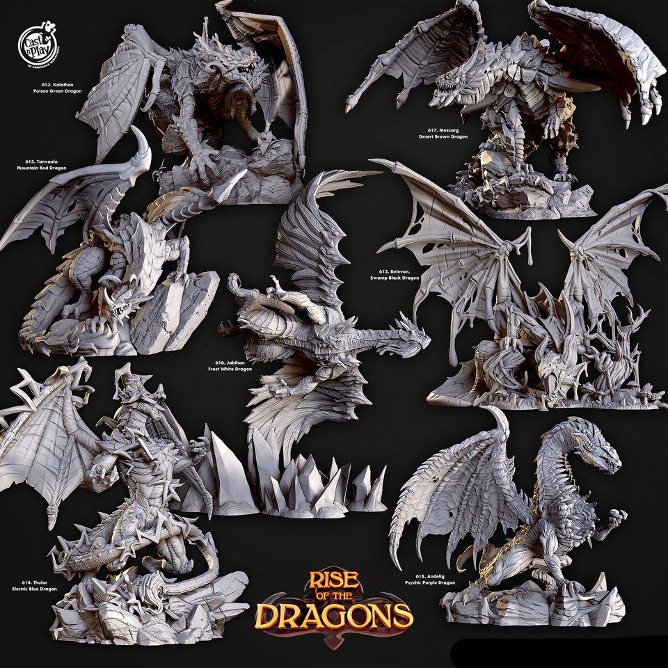 3D Printed Cast n Play Tanvaala Mountain Red Dragon Rise of the Dragons 28 32mm D&D - Charming Terrain