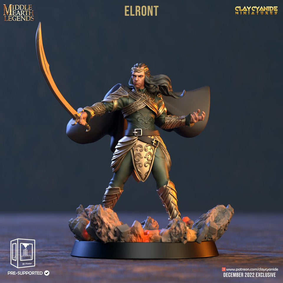 3D Printed Clay Cyanide Elront Middle Earth Legends 28 32 mm D&D - Charming Terrain