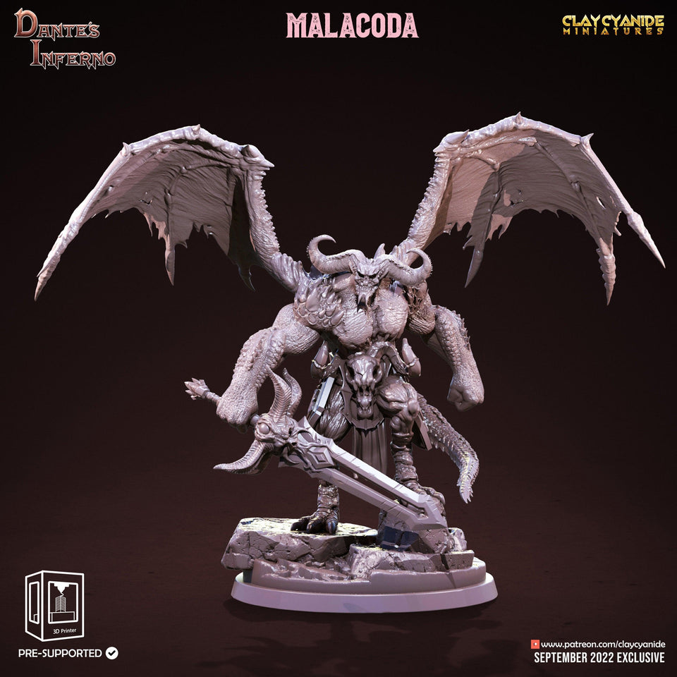 3D Printed Clay Cyanide Malacoda Dante's Inferno 28mm-32mm Ragnarok D&D - Charming Terrain