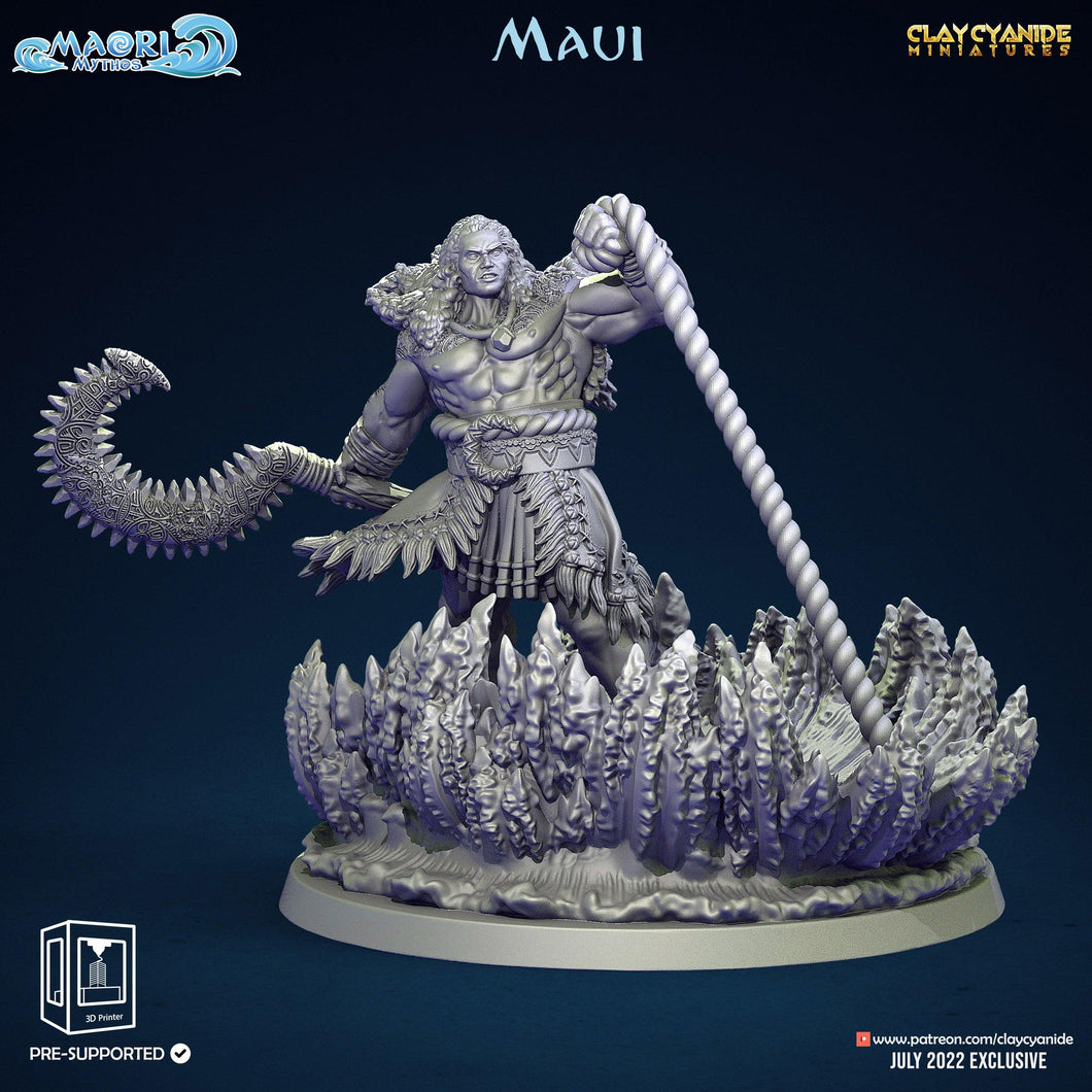 3D Printed Clay Cyanide Maui Maori Mythos 28mm-32mm Ragnarok D&D - Charming Terrain