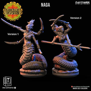 3D Printed Clay Cyanide Naga Warriors Gods of India Ragnarok D&D - Charming Terrain