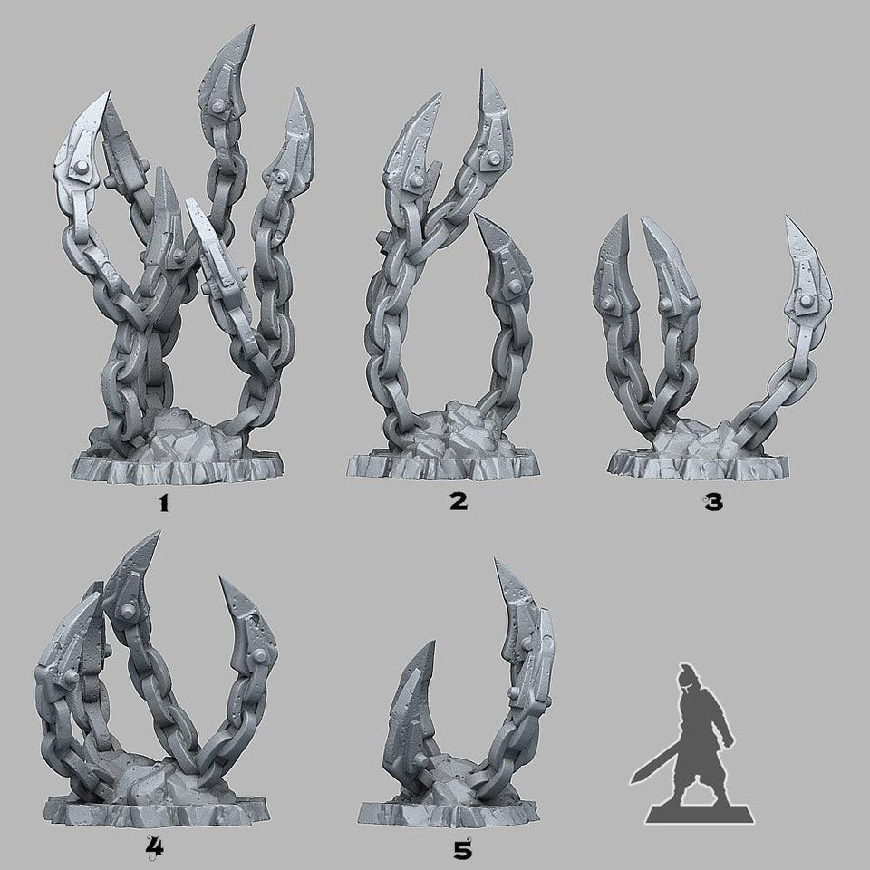 3D Printed Fantastic Plants and Rocks Demoniac Underdark Chains 28mm - 32mm D&D Wargaming - Charming Terrain