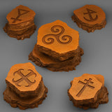3D Printed Fantastic Plants and Rocks Gaelic Stones 28mm - 32mm D&D Wargaming - Charming Terrain