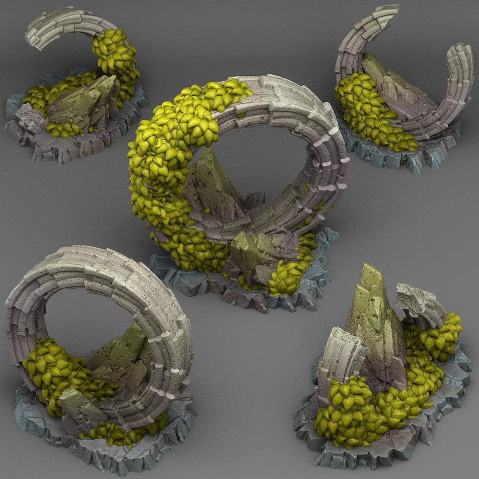 3D Printed Fantastic Plants and Rocks Pandora Ruins 28mm - 32mm D&D Wargaming - Charming Terrain