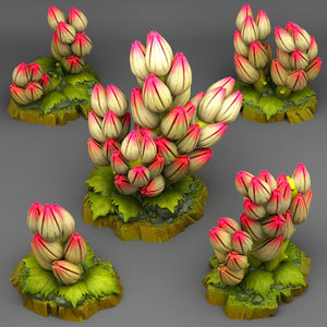 3D Printed Fantastic Plants and Rocks Tropical Flowers 28mm - 32mm D&D Wargaming - Charming Terrain