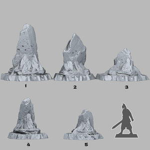 3D Printed Fantastic Plants and Rocks Wasteland Shale 28mm - 32mm D&D Wargaming - Charming Terrain