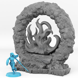 3D Printed Fantastic Portals and Effects Lava Portal 28mm - 32mm D&D Wargaming - Charming Terrain