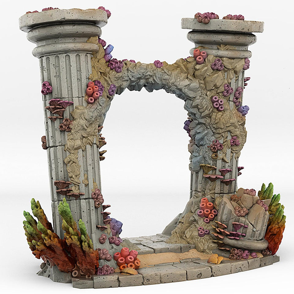 3D Printed Fantastic Portals and Effects Underwater Temple Portal 28mm - 32mm D&D Wargaming - Charming Terrain