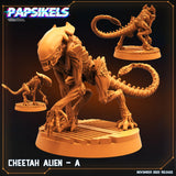 3D Printed Papsikels Cyberpunk Sci-Fi Cheetah Alien Set - 28mm 32mm - Charming Terrain