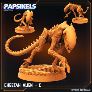 3D Printed Papsikels Cyberpunk Sci-Fi Cheetah Alien Set - 28mm 32mm - Charming Terrain