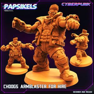 3D Printed Papsikels Cyberpunk Sci-Fi Choogs Armblaster For Hire - 28mm 32mm - Charming Terrain