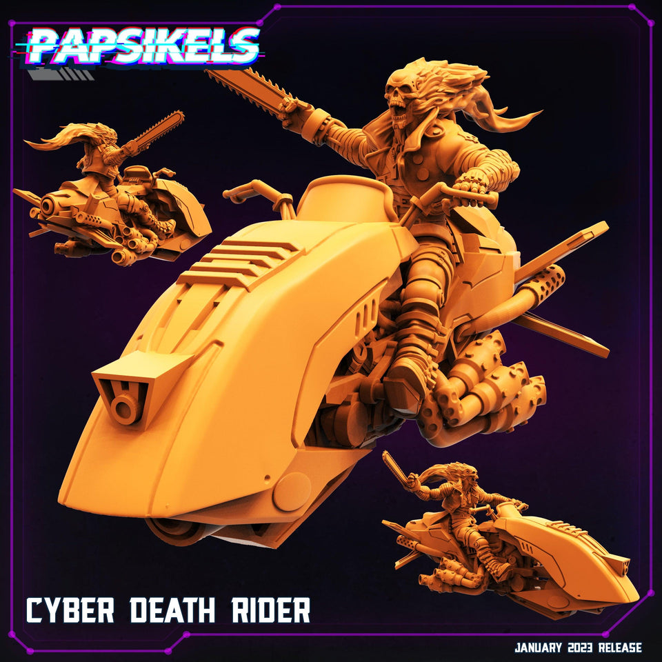 3D Printed Papsikels Cyberpunk Sci-Fi Cyber Death Rider 28mm 32mm - Charming Terrain