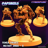 3D Printed Papsikels Cyberpunk Sci-Fi Fkmsa Private Military Droid Set - 28mm 32mm - Charming Terrain