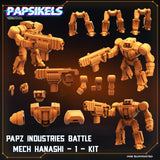 3D Printed Papsikels Cyberpunk Sci-Fi Papaz Industries Battle Mech Hanashi Kit - 28mm 32mm - Charming Terrain