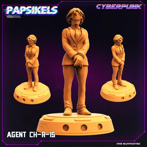 3D Printed Papsikels Cyberpunk Sci-Fi The Corpo World Agents Set - 28mm 32mm - Charming Terrain