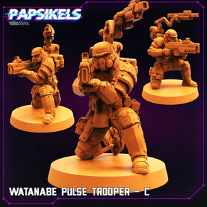 3D Printed Papsikels Cyberpunk Sci-Fi Watanabe Pulse Trooper Set - 28mm 32mm - Charming Terrain