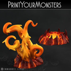 3D Printed Print Your Monsters Infernal Magma Set 28mm - 32mm D&D Wargaming - Charming Terrain