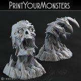 3D Printed Print Your Monsters Infernal Magma Skull and Hand 28mm - 32mm D&D Wargaming - Charming Terrain