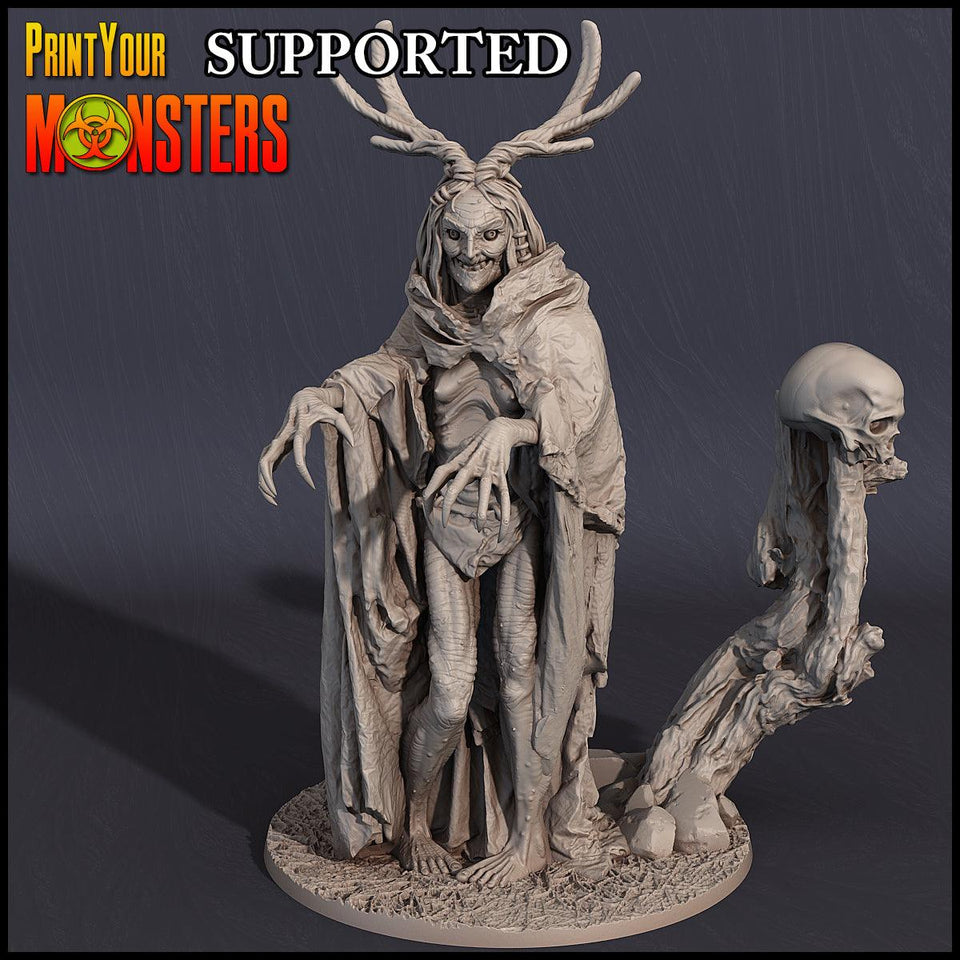 3D Printed Print Your Monsters Witches Pack Set 28mm - 32mm D&D Wargaming - Charming Terrain