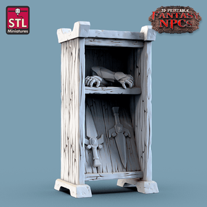 3D Printed STL Miniatures Armour Merchant Set Fantasy NPC 28mm - 32mm War Gaming D&D - Charming Terrain
