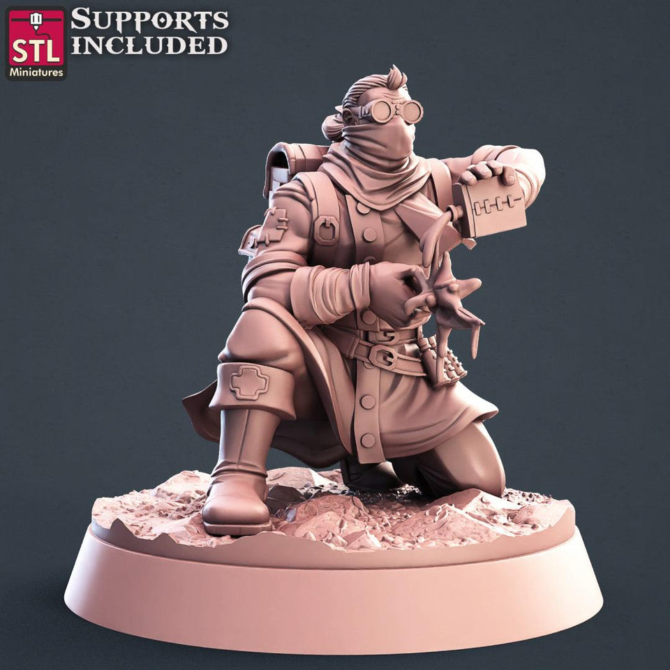 3D Printed STL Miniatures Battlefield Medic Set 28mm - 32mm War Gaming D&D - Charming Terrain