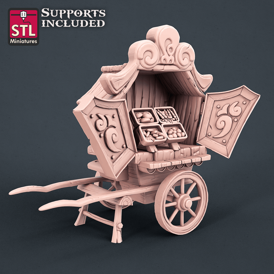3D Printed STL Miniatures Carnival Set 28mm - 32mm War Gaming D&D - Charming Terrain