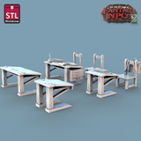3D Printed STL Miniatures Classroom Set Fantasy NPC 2 | 28 - 32mm War Gaming D&D - Charming Terrain