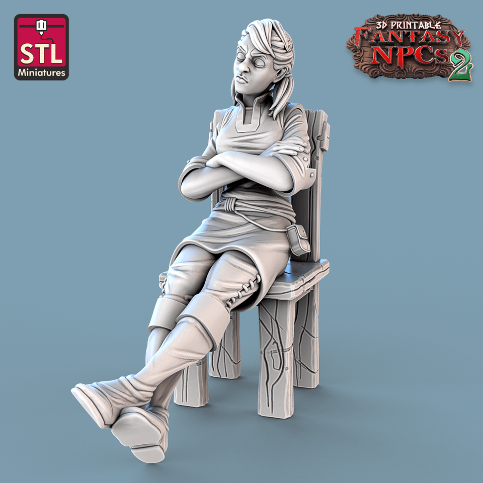 3D Printed STL Miniatures Classroom Set Fantasy NPC 2 | 28 - 32mm War Gaming D&D - Charming Terrain