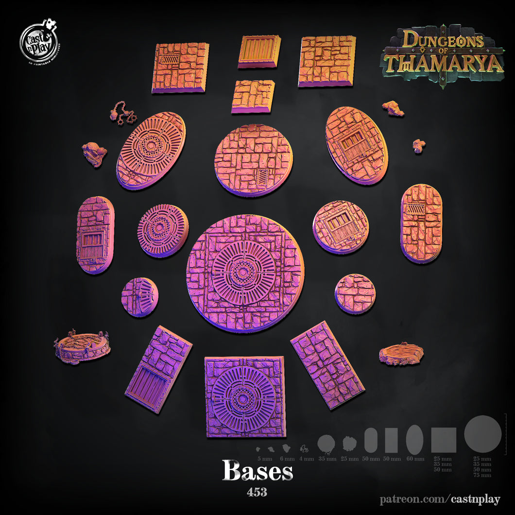 3D Printed Cast n Play Dungeon Bases Set Dungeons of Thamarya 28mm 32mm D&D