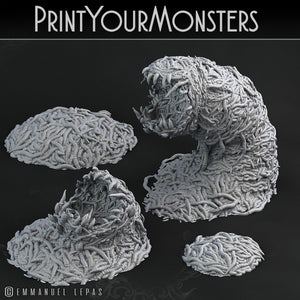 3D Printed Print Your Monsters Worm Swarm Total Worms 2 Set 28mm - 32mm D&D Wargaming