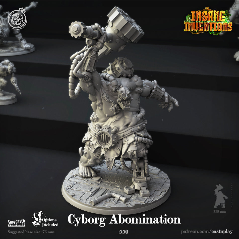 3D Printed Cast n Play Cyborg Abomination Insane Inventions 28mm 32mm D&D