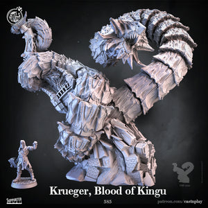 3D Printed Cast n Play Krueger, Blood of Kingu 28 32mm D&D