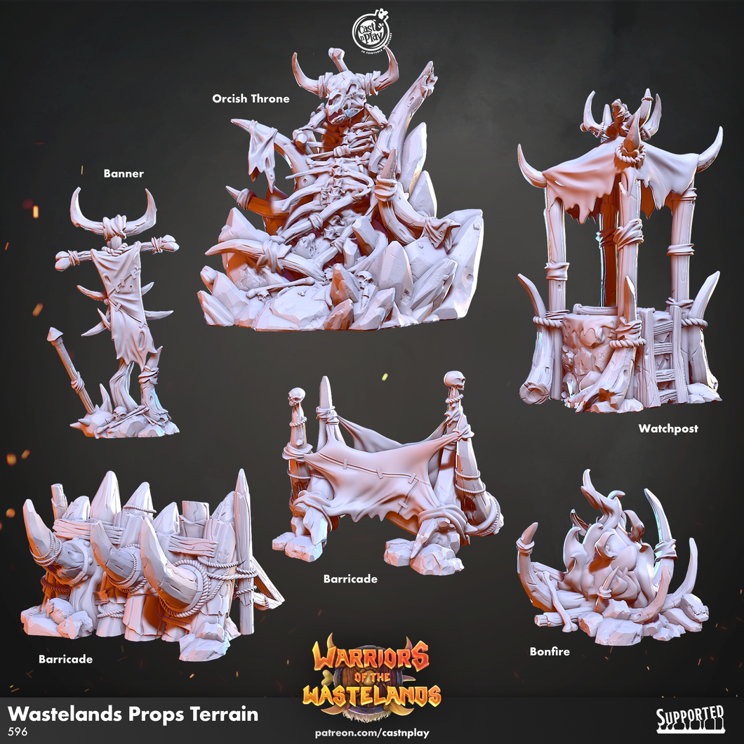3D Printed Cast n Play Wastelands Terrain Warriors of the Wastelands 28mm 32mm D&D