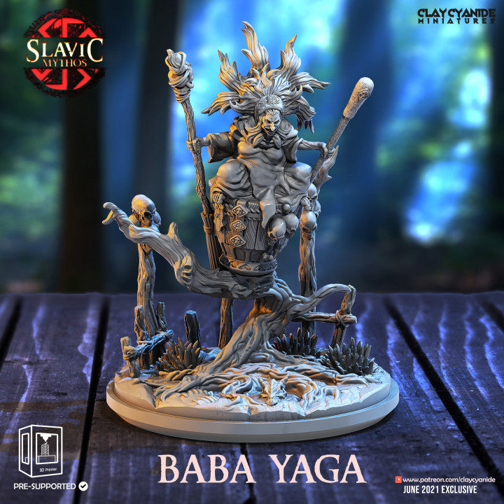 3D Printed Clay Cyanide Baba Yaga Witch Ragnarok D&D