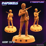 3D Printed Papsikels Cyberpunk Sci-Fi The Corpo World Agents Set - 28mm 32mm