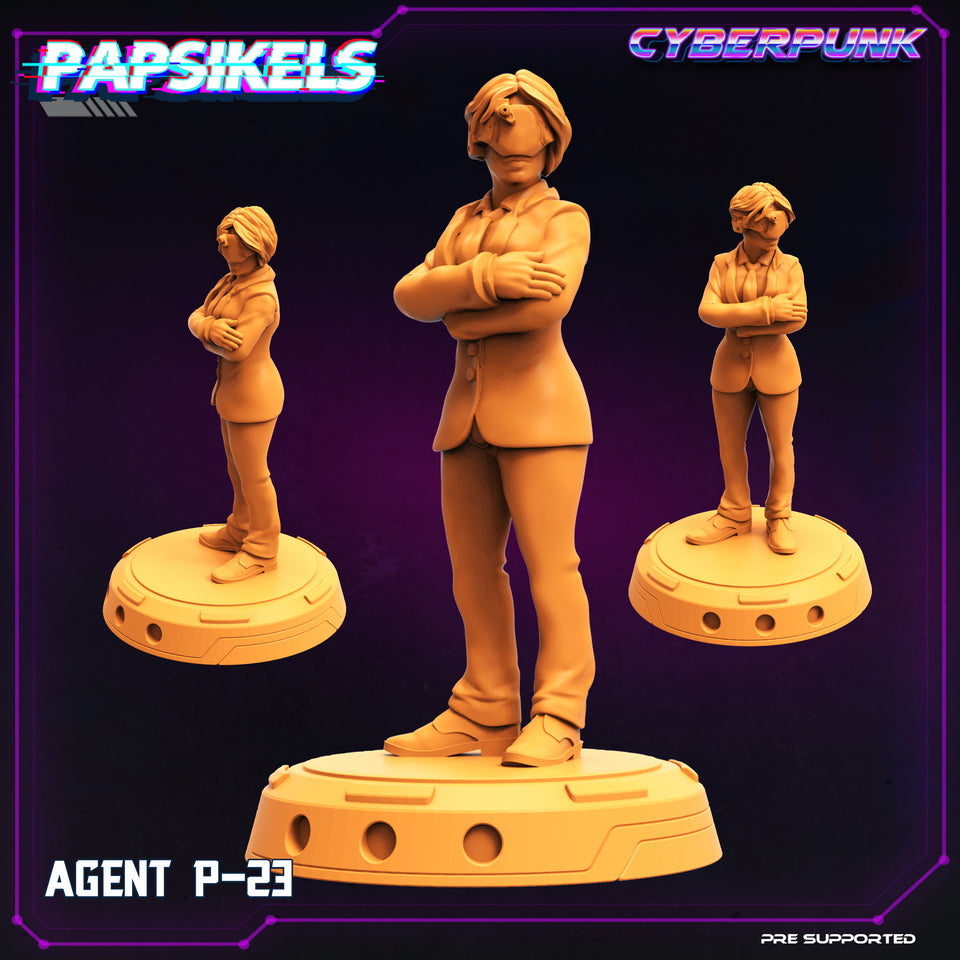 3D Printed Papsikels Cyberpunk Sci-Fi The Corpo World Agents Set - 28mm 32mm