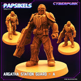 3D Printed Papsikels Cyberpunk Sci-Fi Argatha Station Guard A - 28mm 32mm
