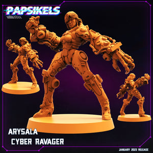 3D Printed Papsikels Cyberpunk Sci-Fi Arysala Cyber Ravager 28mm 32mm