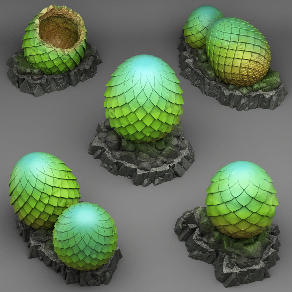 3D Printed Fantastic Plants and Rocks Abandoned Dragons Eggs 28mm - 32mm D&D Wargaming