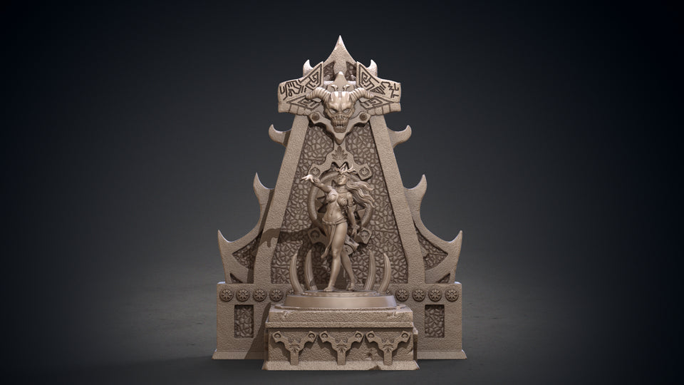 3D Printed Clay Cyanide Akivasha and Throne Hyborean Age Ragnarok D&D