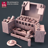 3D Printed STL Miniatures Alchemist Set  28mm - 32mm War Gaming D&D