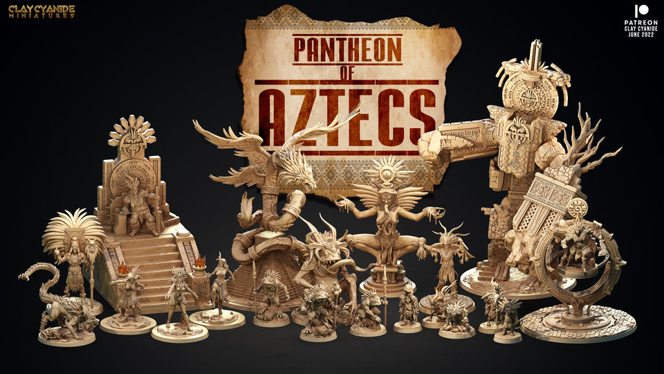 3D Printed Clay Cyanide Pantheon Of Aztecs Set Ragnarok D&D