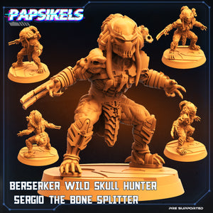 3D Printed Papsikels Cyberpunk Berserker Wild Skullhunter Sergio The Bone Splitter - 28mm 32mm
