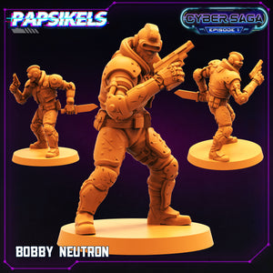 3D Printed Papsikels Cyberpunk Sci-Fi Bobby Neutron Cyber Saga - 28mm 32mm