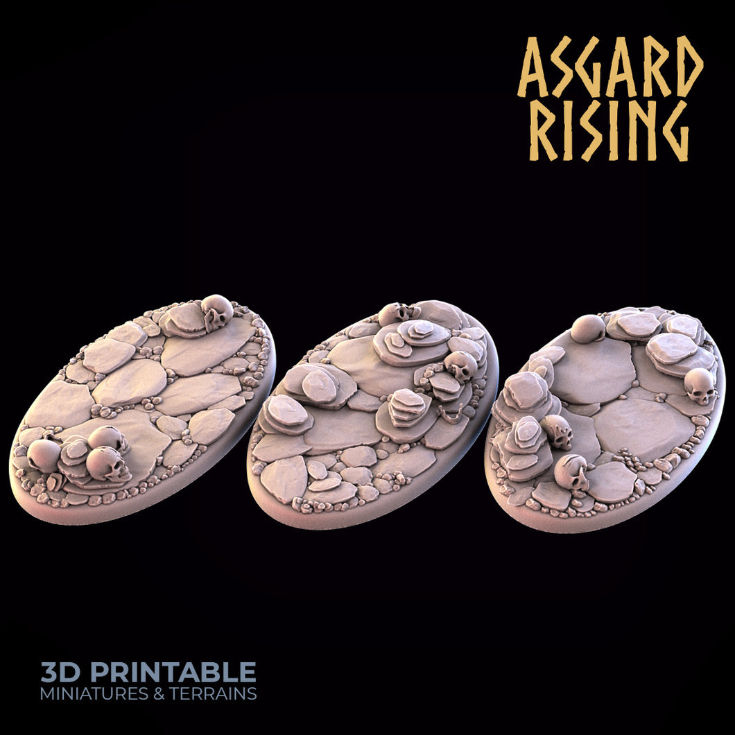 3D Printed Asgard Rising Burial Ground Oval Bases 28 32mm D&D
