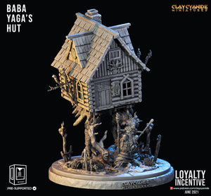 3D Printed Clay Cyanide Baba Yaga's Hut 28mm-32mm Ragnarok D&D