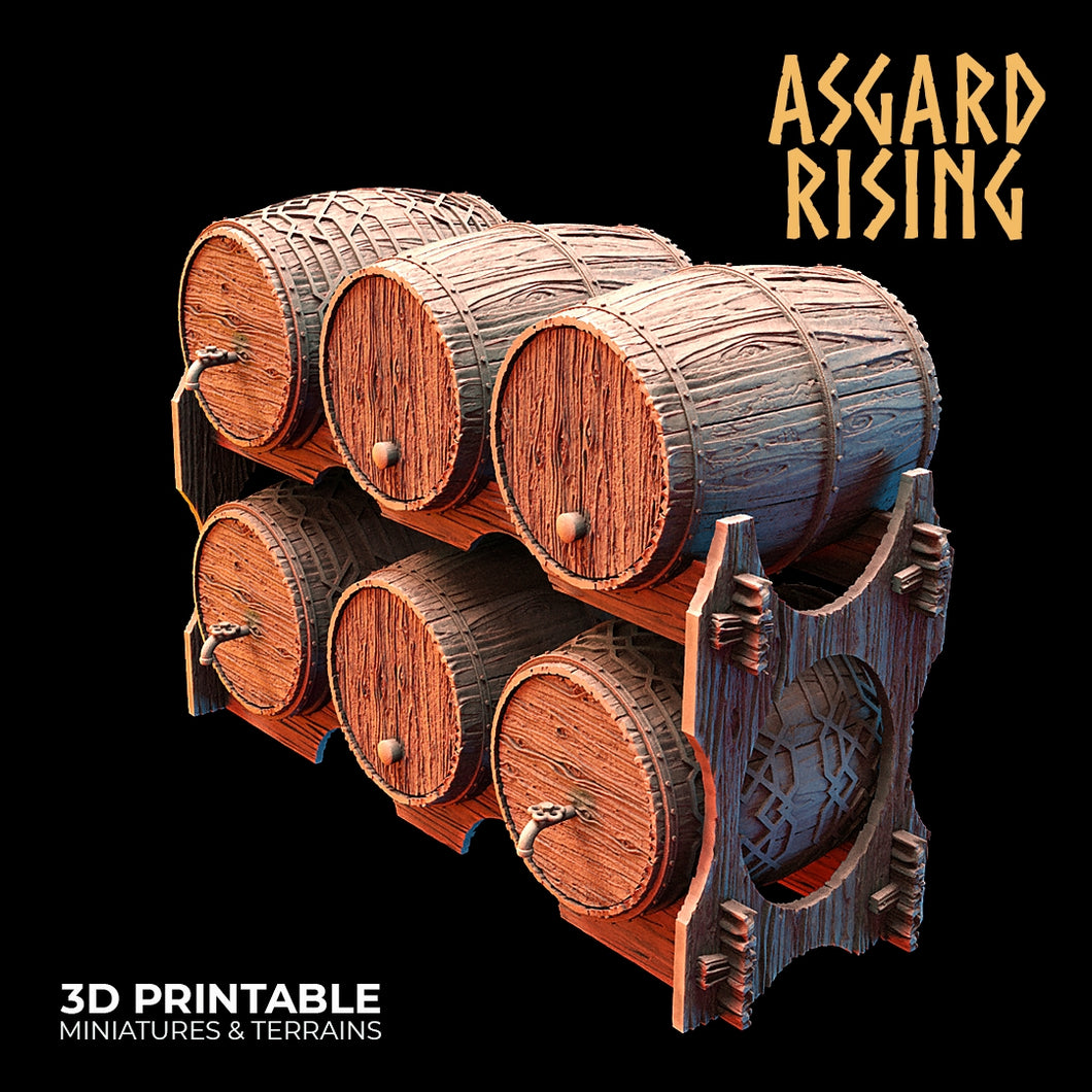 3D Printed Asgard Rising Dwarf Barrels Distillery and Brewery 28mm - 32mm
