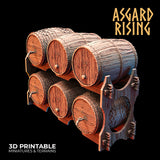 3D Printed Asgard Rising Dwarf Barrels Distillery and Brewery 28mm - 32mm
