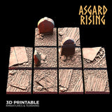 3D Printed Asgard Rising Graveyard Square Base Set 25 28 32 35mm D&D